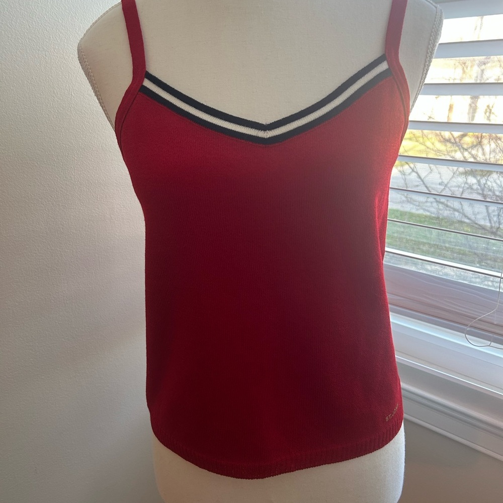 St John Sport by Marie Gray Red Women's Top with Striped Detail